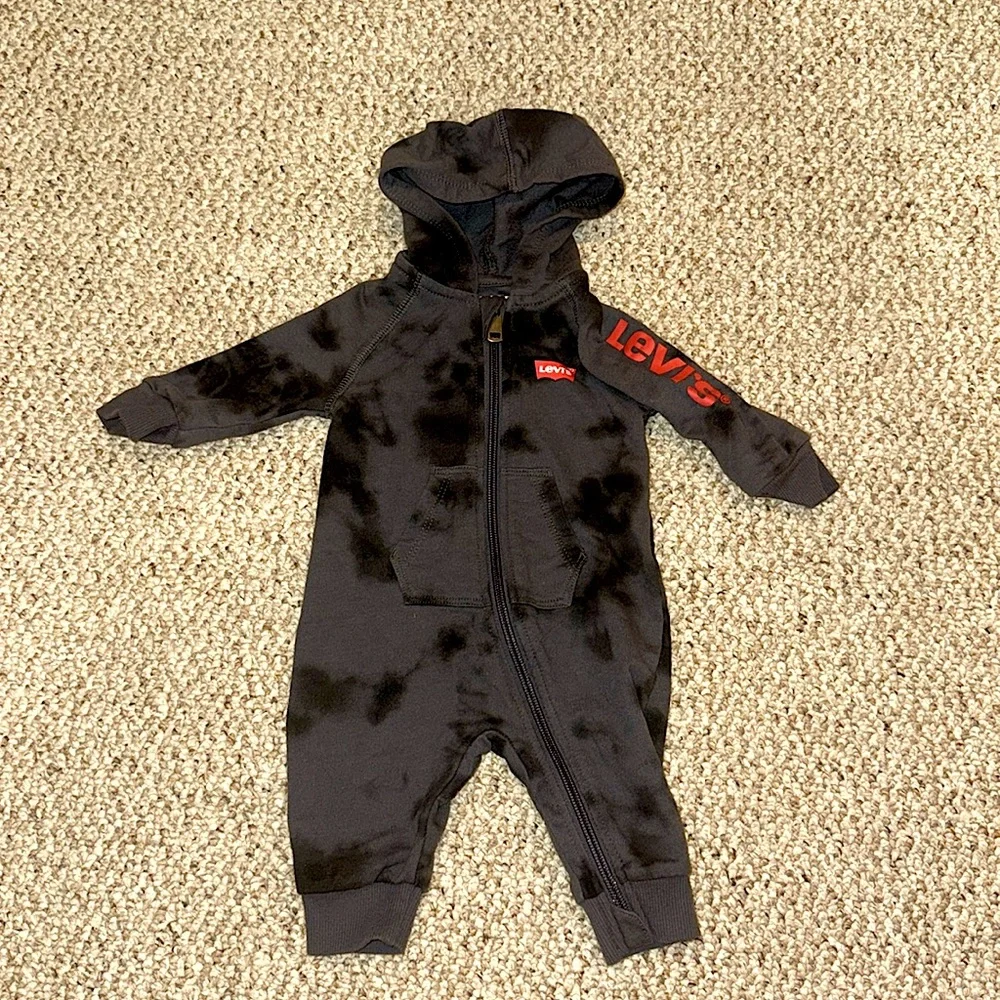 Baby Boy - 3M Levi’s Black/Grey Camo One Piece